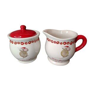 Magenta Rae Dunn Twas the Night Before Christmas Mouse Creamer, Sugar with Lid